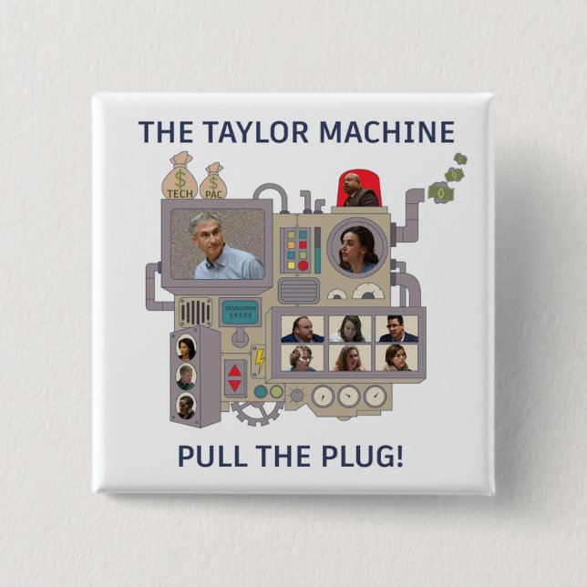 The Taylor Machine 15 Cm Square Badge (Front)