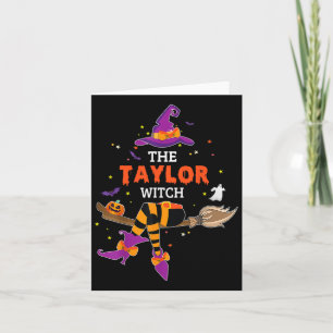 The Taylor Witch Hat Halloween Ghost Surname First Card