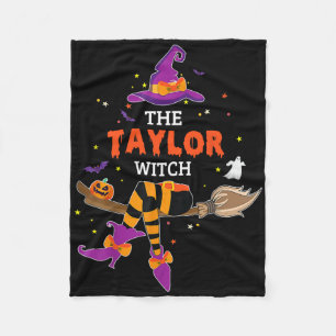 The Taylor Witch Hat Halloween Ghost Surname First Fleece Blanket