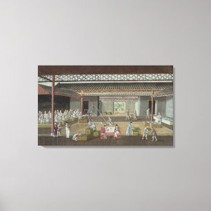 The Tea Depot (gouache on silk) Canvas Print