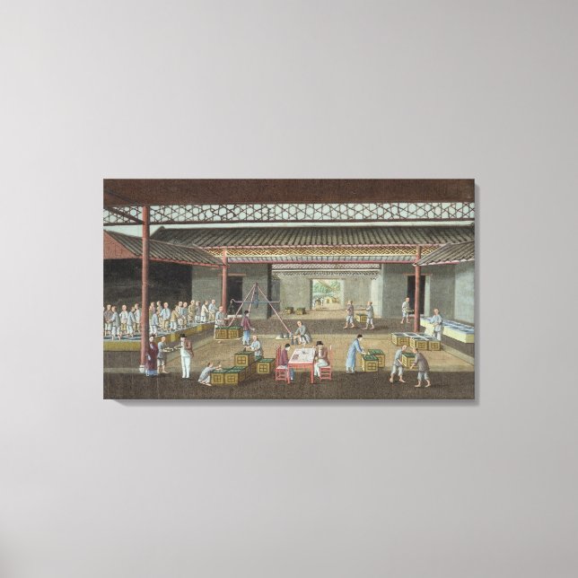 The Tea Depot (gouache on silk) Canvas Print (Front)