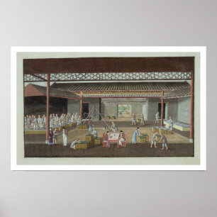 The Tea Depot (gouache on silk) Poster