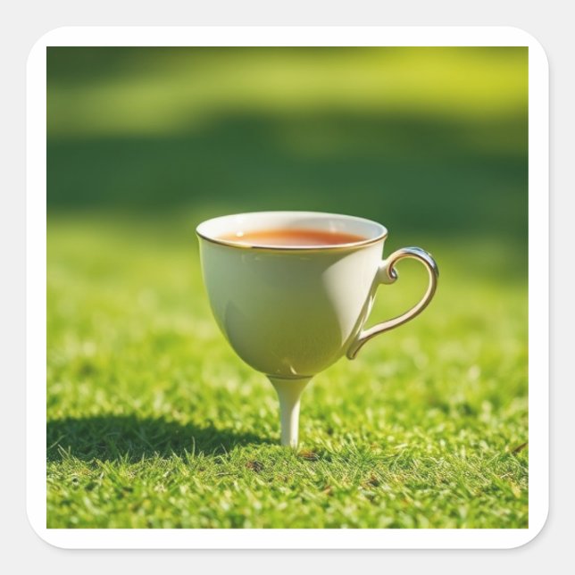 The Tea on a Tee Square Sticker (Front)