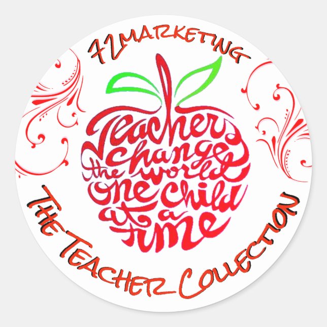 The Teacher Collection Label Sticker Apple School (Front)