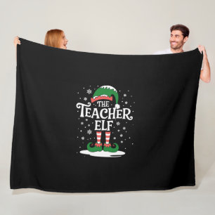 The Teacher Elf Christmas Family Matching Group Fleece Blanket