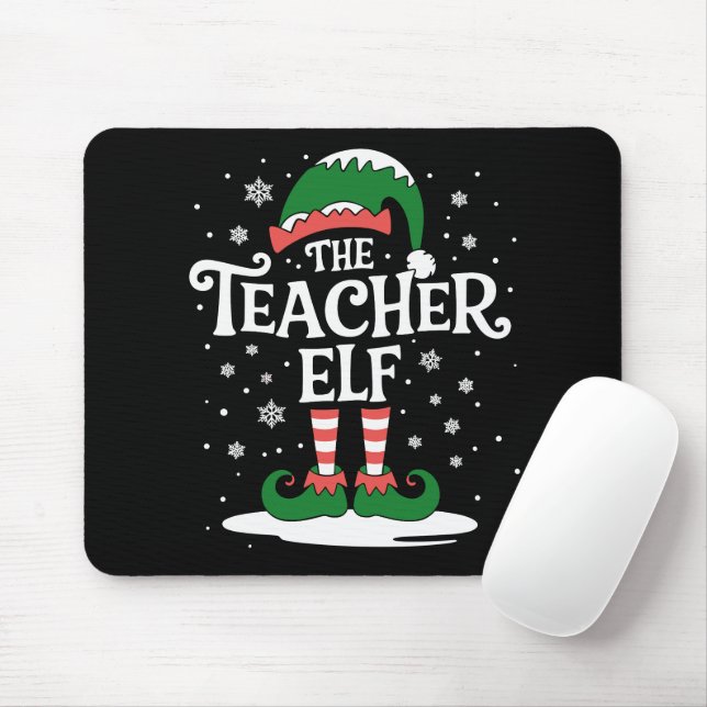 The Teacher Elf Christmas Family Matching Group Mouse Mat (With Mouse)