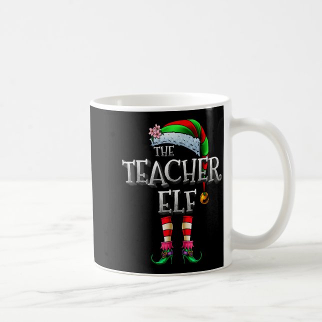 The Teacher Elf Shirt Matching Family Funny Christ Coffee Mug (Right)