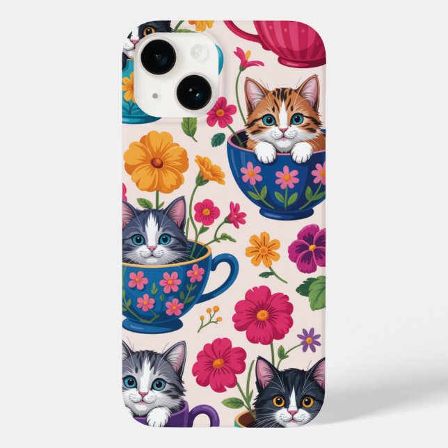 The Teacup Kittens & Blooms Case-Mate iPhone Case (Back)