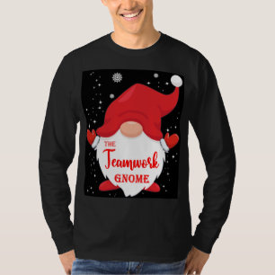 The Teamwork Gnome Matching Family Christmas Pajam T-Shirt
