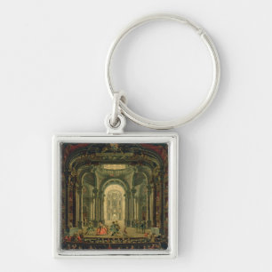 The Teatro Reale in Turin (oil on canvas) Key Ring