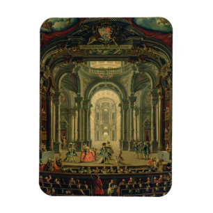 The Teatro Reale in Turin (oil on canvas) Magnet