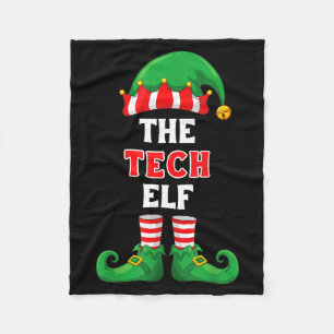 The Tech Elf Shirt Christmas For It Guy Tech Suprt Fleece Blanket