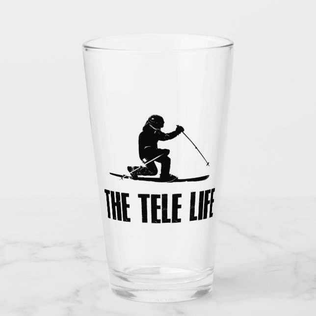 The Telemark Ski Life Glass (Front)