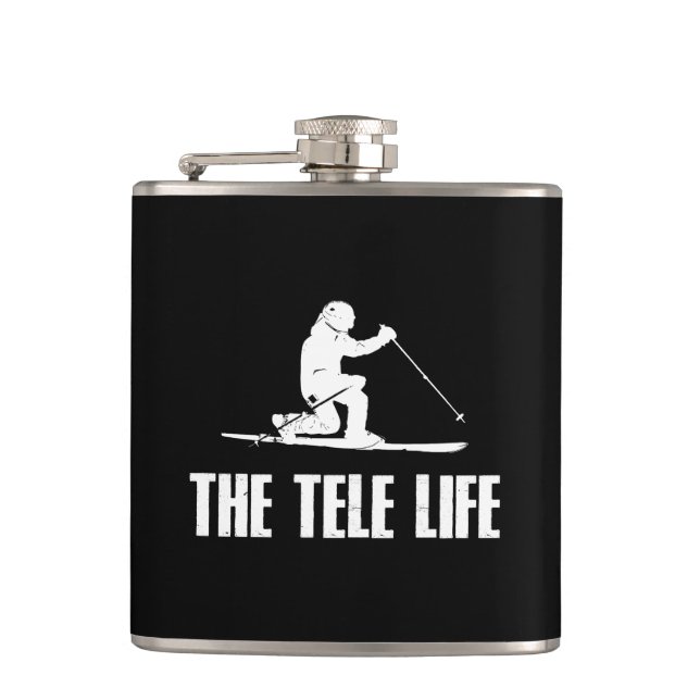The Telemark Ski Life Hip Flask (Front)