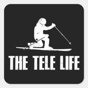 The Telemark Ski Life Square Sticker