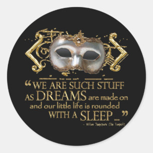 The Tempest Quote (Gold Version) Classic Round Sticker