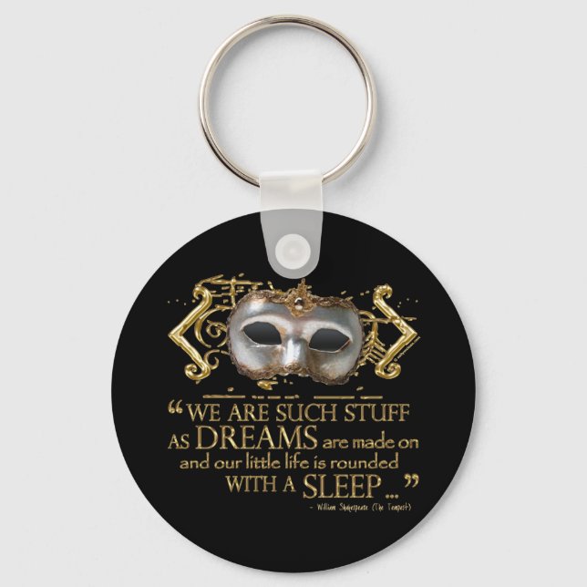 The Tempest Quote (Gold Version) Key Ring (Front)