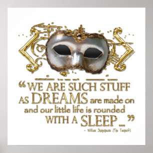 The Tempest Quote (Gold Version) Poster