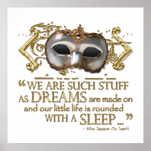 The Tempest Quote (Gold Version) Poster (Front)