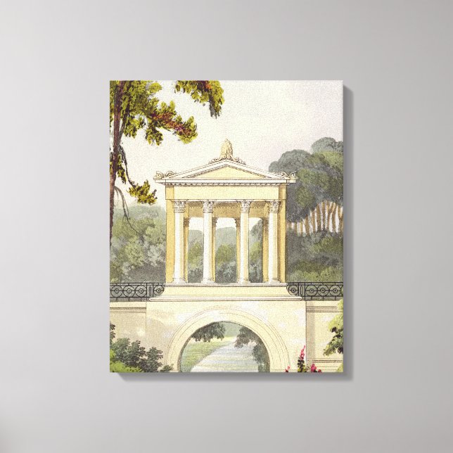 The Temple Bridge, from Ackermann's 'Repository of Canvas Print (Front)