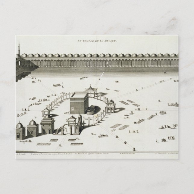 The Temple of Mecca (engraving) Postcard (Front)