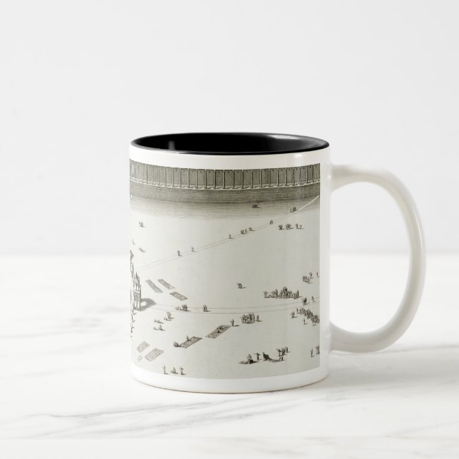 The Temple of Mecca (engraving) Two-Tone Coffee Mug (Right)
