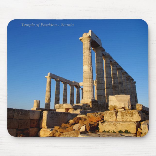 The temple of Poseidon in Sounio Mouse Mat (Front)