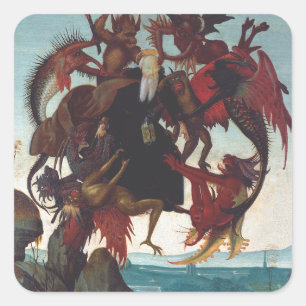 The Temptation of Saint Anthony by Michelangelo Square Sticker