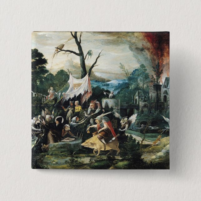 The Temptation of St. Anthony 2 15 Cm Square Badge (Front)