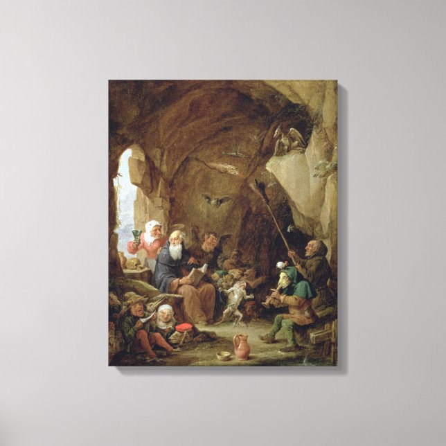 The Temptation of St. Anthony in a Rocky Cavern Canvas Print (Front)