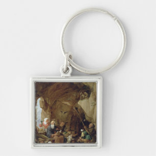 The Temptation of St. Anthony in a Rocky Cavern Key Ring