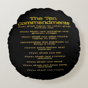 The Ten Commandments 01 Round Cushion