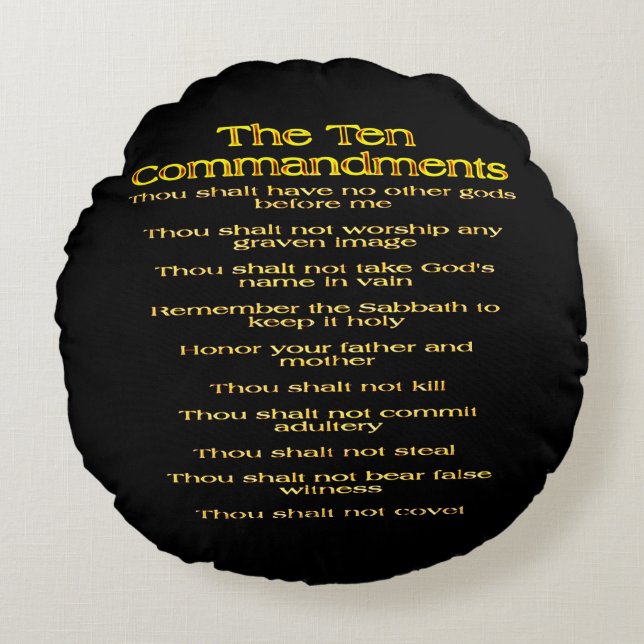 The Ten Commandments 01 Round Cushion (Front)