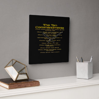 The Ten Commandments 01 Square Wall Clock