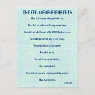 The Ten Commandments Aqua Splash Postcard