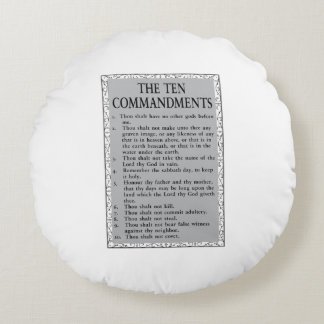The Ten Commandments Bible Round Cushion