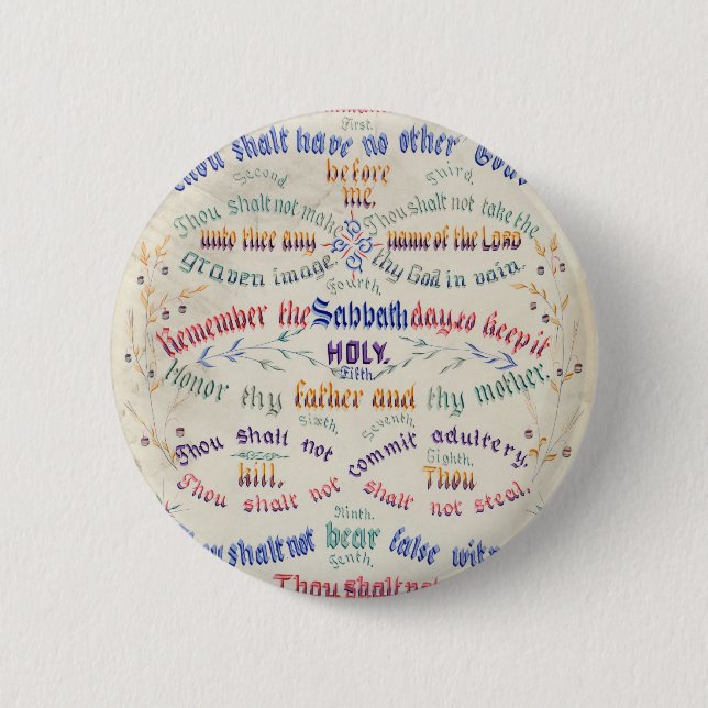 The Ten Commandments button (Front)