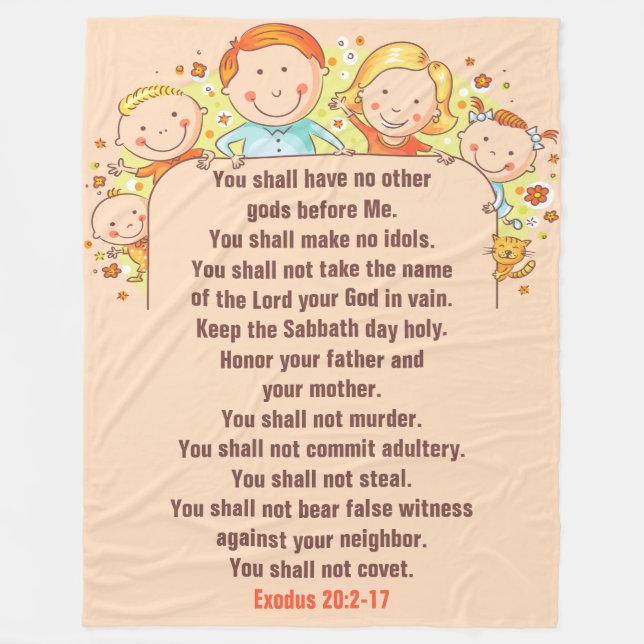 The Ten Commandments - Fleece Blanket, 60"x80" (Front)