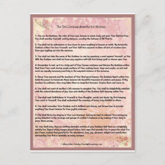 The Ten Commandments for Women Postcard