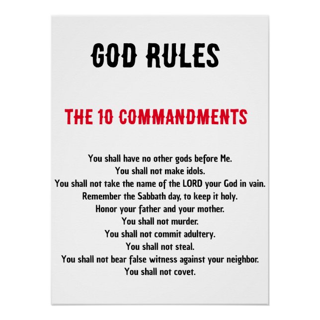 THE TEN COMMANDMENTS' KJV POSTER (Front)