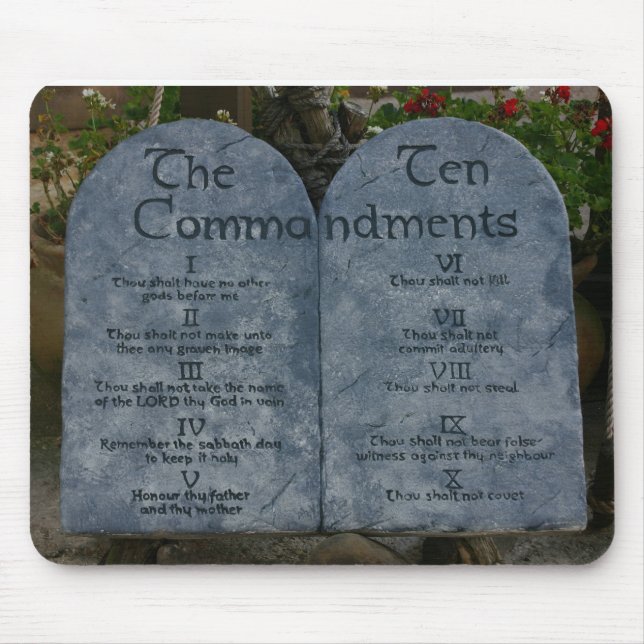 The Ten Commandments Mouse Mat (Front)