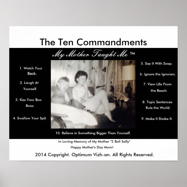 The Ten Commandments My Mother Taught Me Poster (Front)