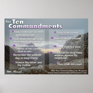 The Ten Commandments on Mt. Sinai Poster