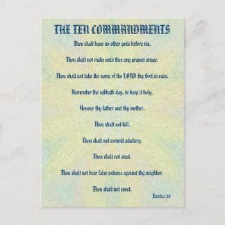 The Ten Commandments Pastel Floral Postcard