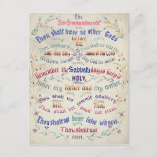 The Ten Commandments postcards