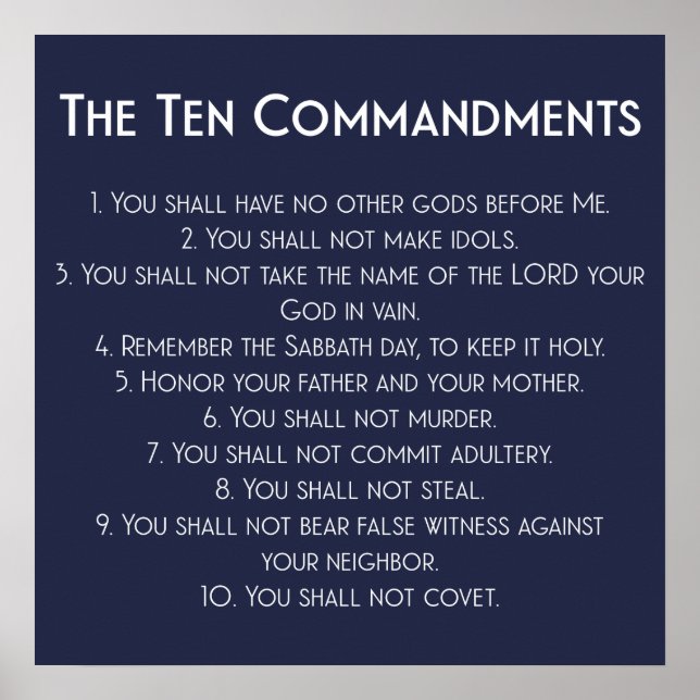 The Ten Commandments Poster (Front)