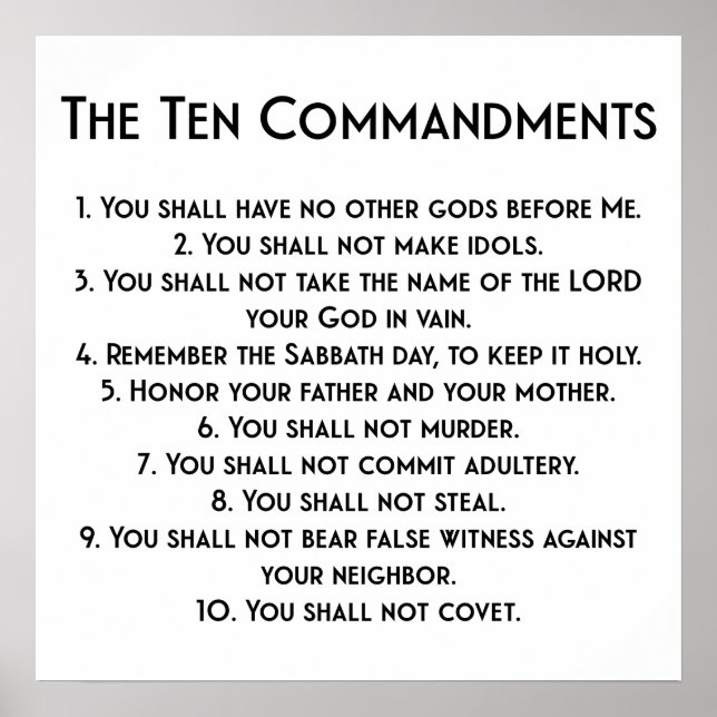 The Ten Commandments Poster (Front)