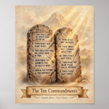 The Ten Commandments Poster - Classic Stone Tablet