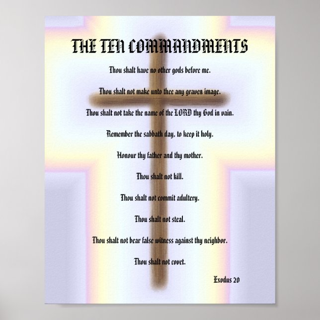 The Ten Commandments - Rainbow Cross Poster (Front)