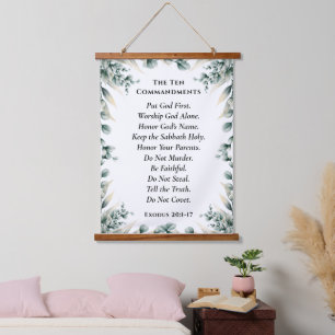 The Ten Commandments Simple Modern Floral Hanging Tapestry
